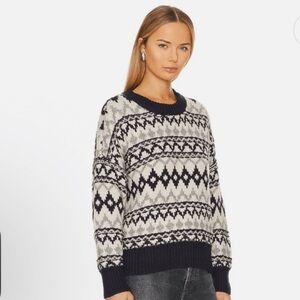 Favorite Daughter - Tis The Season Sweater - Blue, gray cream Fair Isle